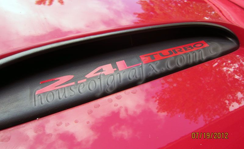 2.4L TURBO hood scoop vinyl decal sticker graphic for 2003 2004 or 2005 turbo Dodge Neon SRT4 SRT-4 *outline style*